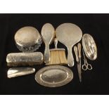 A Sterling Silver twelve piece dressing table set