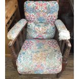 A Mahogany bobbin turned ladder back adjustable armchair