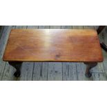 A rectangular Oak side table, a Mahogany side table, a small side table,