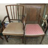 A 19th Century Mahogany Chippendale style chair, a Victorian balloon back chair,
