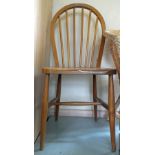 Two stick back chairs,