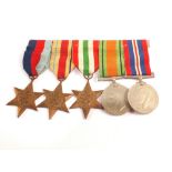 A WWII private named mounted medal group of five to Hardy,