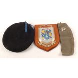 A German side cap with Bedfordshire and Hertfordshire badge,