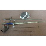 Two fantasy swords with two fencing foils and mask (5)