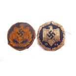 Two German WWII (PATTERN) cloth sports badges