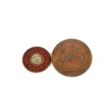 A Norwich Queens Bays 1793 Copper token plus a Victorian model 1/2 penny