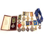 Eleven Silver various Masonic and Buffalo medals