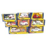 Boxed Corgi models, 461 Police Land Rover, 414 Jaguar XJ12C, 509 Targa Police Car Poizei,