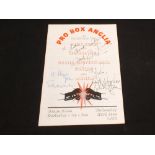 A pro box Anglia dinner menu signed Stanley Matthews,