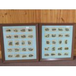 Two framed and glazed cigarette cards 'Wills Old Inns' first and second series