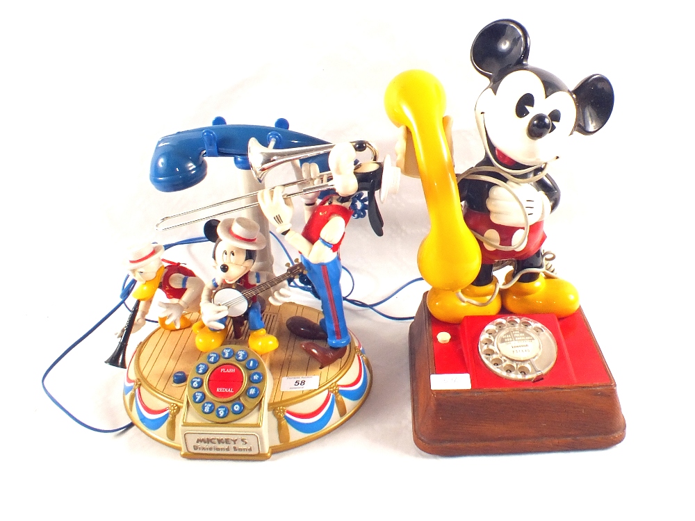 Two Mickey Mouse telephones