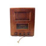 A wooden cased mains radio
