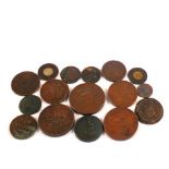 Various 18th and 19th Century Copper coinage including Russian, Victorian model pennies,