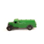 A green Dinky 25R petrol tanker