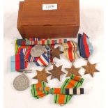 Seven WWII medals including the Africa and Italy Stars