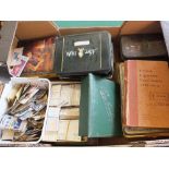 A large quantity of cigarette cards in tins and boxes