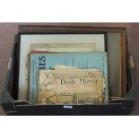 Two early 20th Century framed military photographs with 1917 dated Daily Mirrors and volumes of