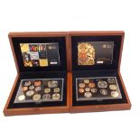 Two cased Royal Mint proof GB sets 2009/2010