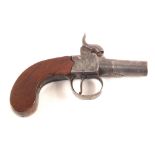 A 19th Century percussion box lock pocket pistol by Briscoe of London