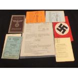 German WWII (PATTERN) ID book ration books,