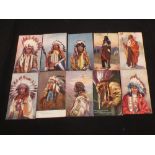 Fifteen Raphael Tuck American Indian postcards and four others posted in Canada