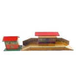 A Brimtoy tin plate Wayside Station and signal box