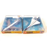 A boxed Corgi 1315 Boeing 747 and a 1309 Concorde