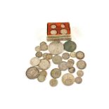 Various 19th and 20th Century Silver coinage including a 1885 Maundy set