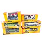 Boxed Corgi Whiz Wheels, 344 Ferrari yellow, 282 Mini Cooper, 393 Mercedes Benz white,