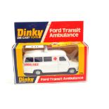 A boxed Dinky 276 Ford Transit Ambulance