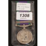 A General Service medal with Northern Ireland clasp to 24587497 Pte J.K..Govan K.O.S.B.
