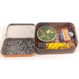 A collection of air gun pellets including a Webley 'orange' tin (early 1960's)