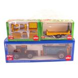 Three boxed Siku models, 7553 JCB Fastrac 2125 and Holland wagon,