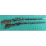 Two French muzzle loading shotguns 'barn finds' (as found)