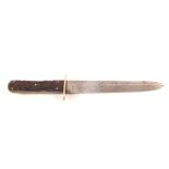 A mid/late 19th Century hunting knife with stag horn grip scales, blade marked Mitchell & Co,