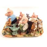 Various animal and bird ornaments including Nat West pigs