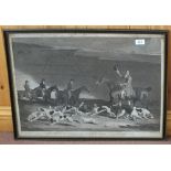 A 19th Century print of Francis Dukinfield Astley and his harriers plus two 19th Century sporting