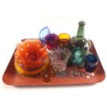 A quantity of various coloured glass