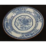 A 19th Century Cantonese vase plus two 18th Century blue and white plates (all as found)