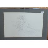 Signed limited edition print of a reclining lady with flowers, 1981,