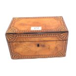 A Georgian inlaid Mahogany and Walnut two compartment tea caddy