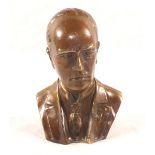 A Brass bust of a Russian personage,