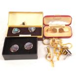 A pair of 9ct Gold cufflinks and other items