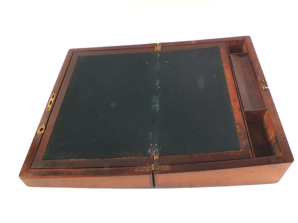 A Victorian Mahogany writing box with Mother of Pearl inlay - Image 2 of 2