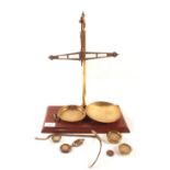 19th Century Mahogany and Brass scales and weights