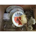 Various bird decorated vases and plates etc