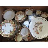 A Victorian tea set plus other china including a 1911 Coronation plate