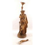 A spelter lady table lamp (as found) plus Coalport and Aynsley plates and other items