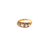 A 15ct Gold five stone set ring,