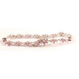 A 14ct White Gold pink stone and Diamond set bracelet
